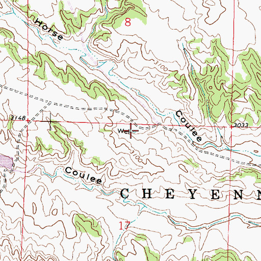 Topographic Map of 03S44E17ABB_01 Well, MT