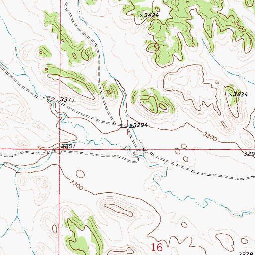 Topographic Map of 03S50E09CDCA01 Well, MT