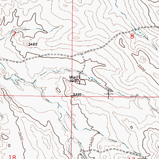 Topographic Map of 03S49E08CCBD01 Well, MT