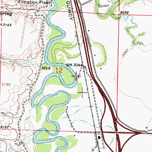 Topographic Map of 03S34E12DBAB01 Well, MT