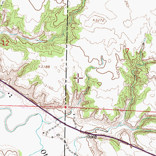 Topographic Map of 03S45E07CCBA01 Well, MT
