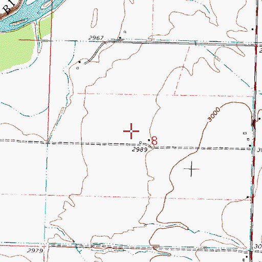 Topographic Map of 03S33E08BDD_01 Well, MT
