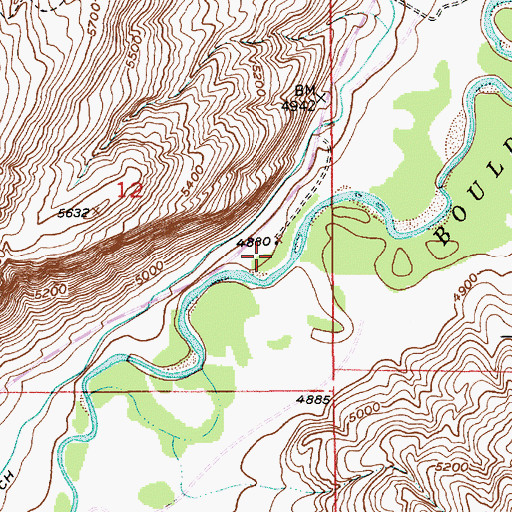Topographic Map of 03S12E12DACA01 Well, MT