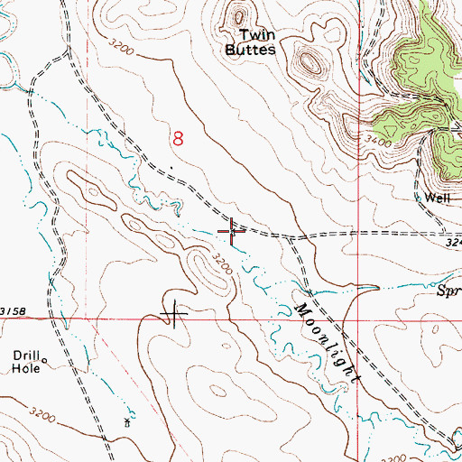 Topographic Map of 03S51E08DCAB01 Well, MT