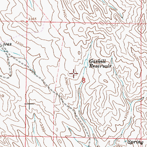 Topographic Map of 03S46E08BDDC01 Well, MT