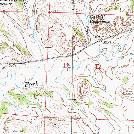 Topographic Map of 03S45E12CBAA01 Spring, MT