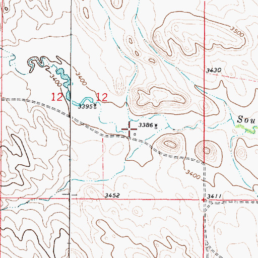Topographic Map of 03S49E12DBDB01 Well, MT