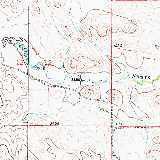 Topographic Map of 03S49E12DACB01 Well, MT