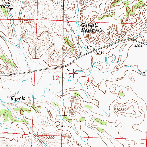 Topographic Map of 03S45E12BDCD01 Spring, MT
