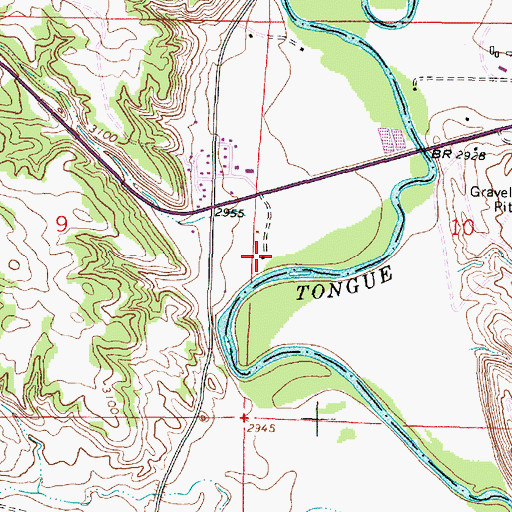 Topographic Map of 03S44E10CBB_01 Well, MT