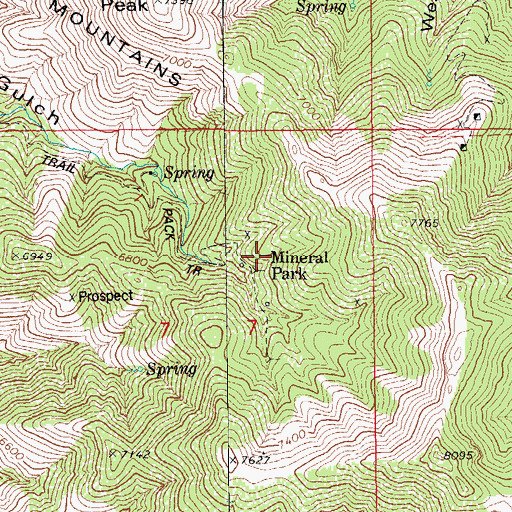 Topographic Map of Mineral Park, AZ
