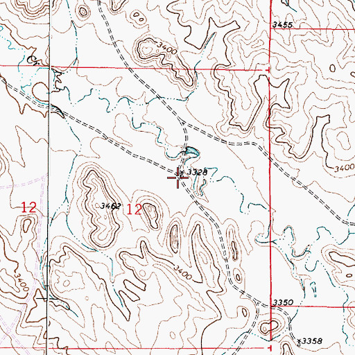 Topographic Map of 03S48E12ACDB01 Well, MT