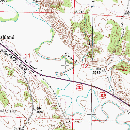 Topographic Map of 03S44E11DAAA01 Well, MT