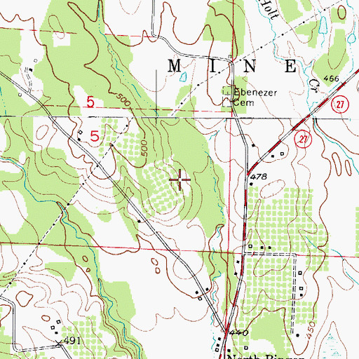 Topographic Map of North Fork Ozan Creek Watershed Site Reservoir, AR
