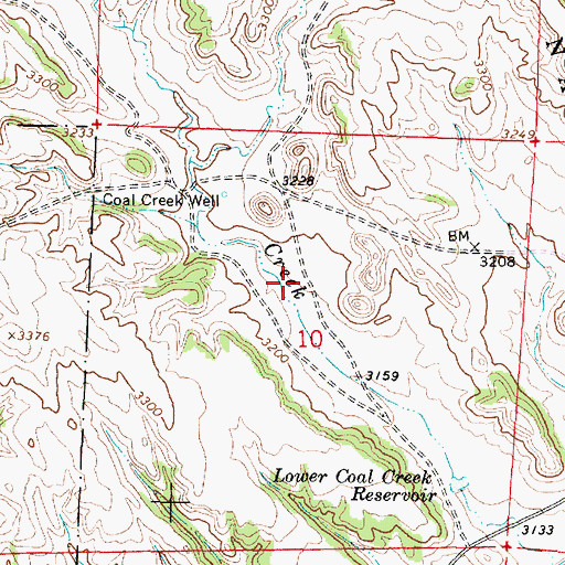 Topographic Map of 03S45E15DBBB01 Well, MT
