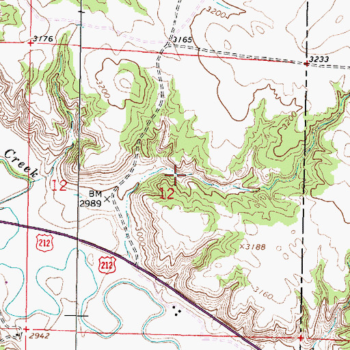 Topographic Map of 03S44E12ACCA01 Spring, MT
