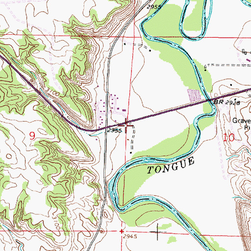 Topographic Map of 03S44E10BCC_02 Well, MT