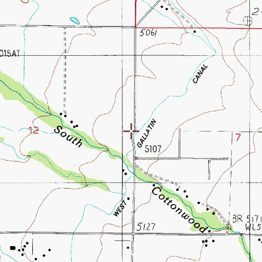 Topographic Map of 03S05E07BCCC01 Well, MT