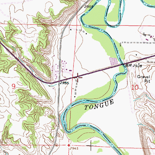 Topographic Map of 03S44E10BCC_01 Well, MT