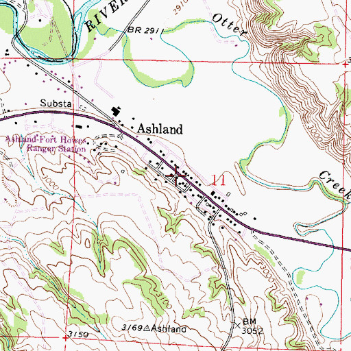Topographic Map of 03S44E11BD__01 Well, MT