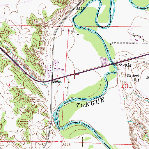 Topographic Map of 03S44E10BCD_01 Well, MT
