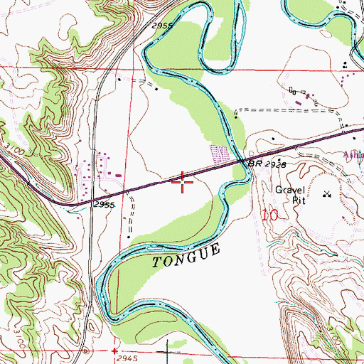 Topographic Map of 03S44E10BDC_01 Well, MT