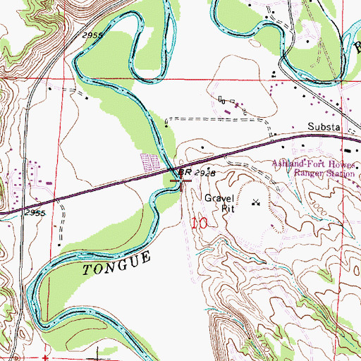 Topographic Map of 03S44E10BDBC01 Well, MT
