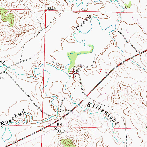 Topographic Map of 03S40E07CAB_01 Well, MT