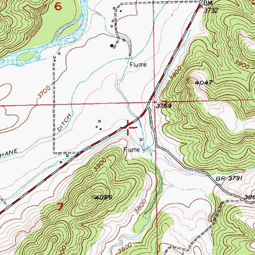 Topographic Map of 03S20E07AADB01 Well, MT