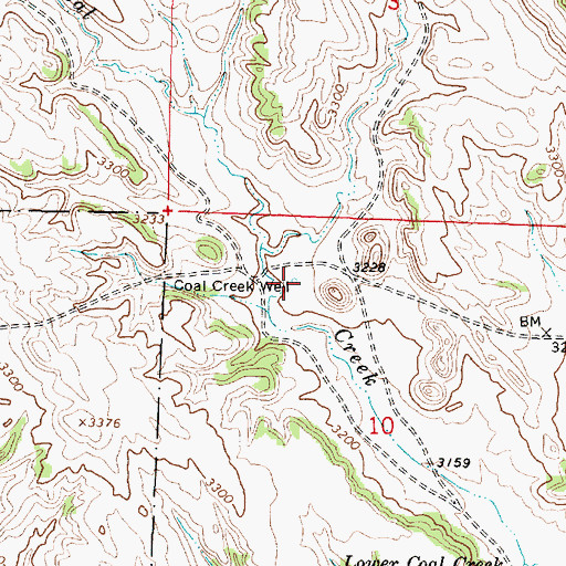 Topographic Map of 03S45E10BACD01 Well, MT