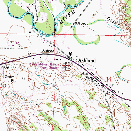Topographic Map of 03S44E11BCAB01 Well, MT
