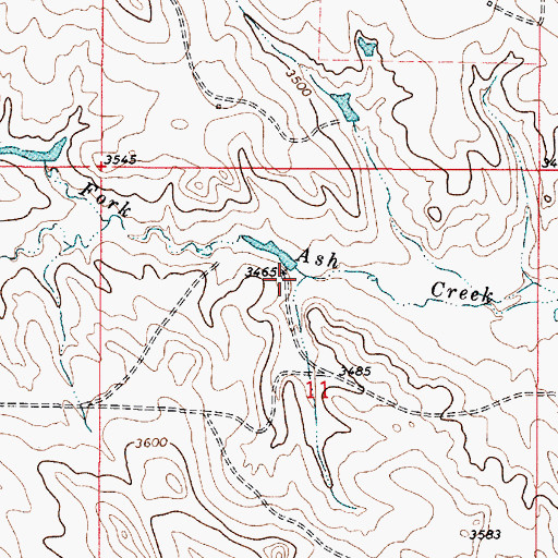 Topographic Map of 03S49E11BADC01 Well, MT