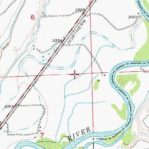 Topographic Map of 03S24E07AAAB01 Well, MT