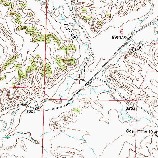 Topographic Map of 03S46E06CCBD01 Well, MT