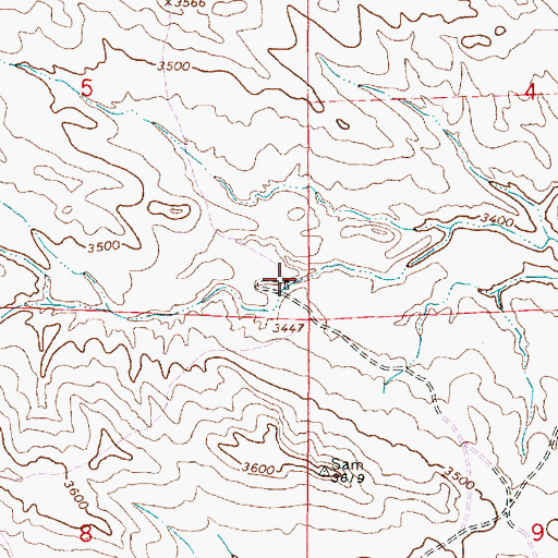 Topographic Map of 03S48E05DDDA01 Well, MT