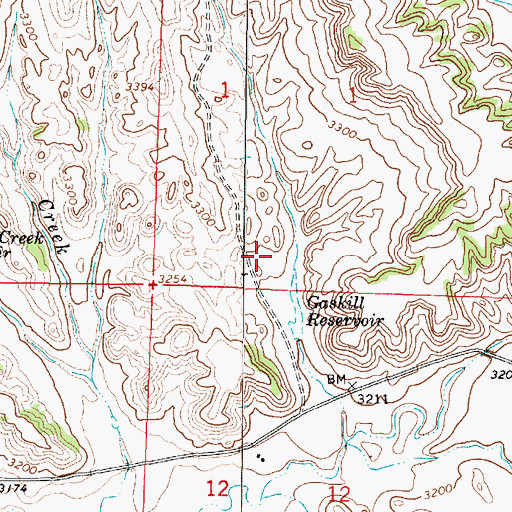 Topographic Map of 03S45E01CDCC01 Well, MT