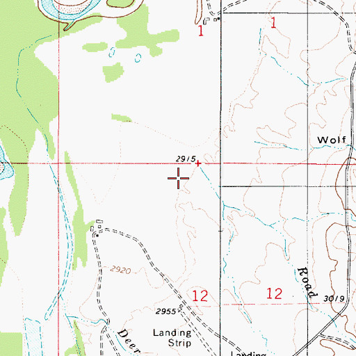 Topographic Map of 03S52E12BAA_01 Well, MT