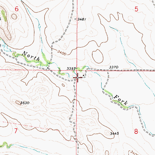 Topographic Map of 03S50E08BBBB02 Well, MT