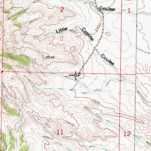 Topographic Map of 03S43E11ABAB01 Well, MT