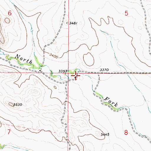 Topographic Map of 03S50E08BBBA01 Well, MT