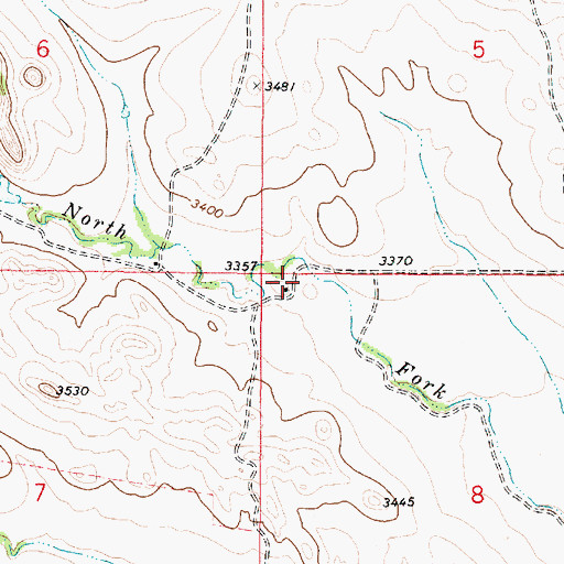 Topographic Map of 03S50E08BBBB01 Well, MT