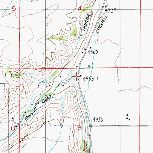 Topographic Map of 03S04E09ABBC01 Well, MT