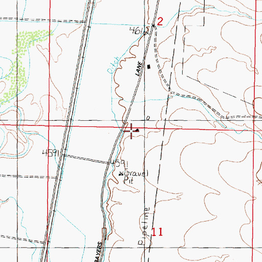 Topographic Map of 03S06W11BAAA01 Well, MT