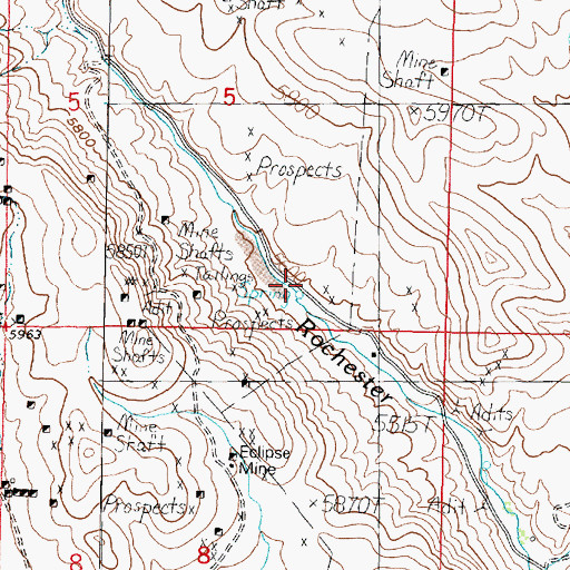Topographic Map of 03S07W05DCDB01 Spring, MT
