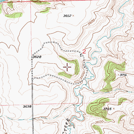 Topographic Map of 03S22E02CADB01 Well, MT