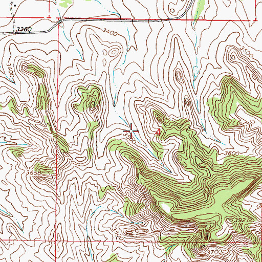 Topographic Map of 03S46E04BDCD01 Spring, MT