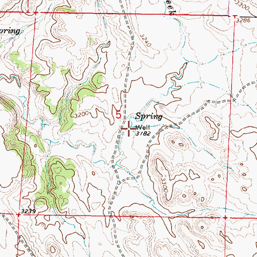Topographic Map of 03S45E05DBBC01 Well, MT