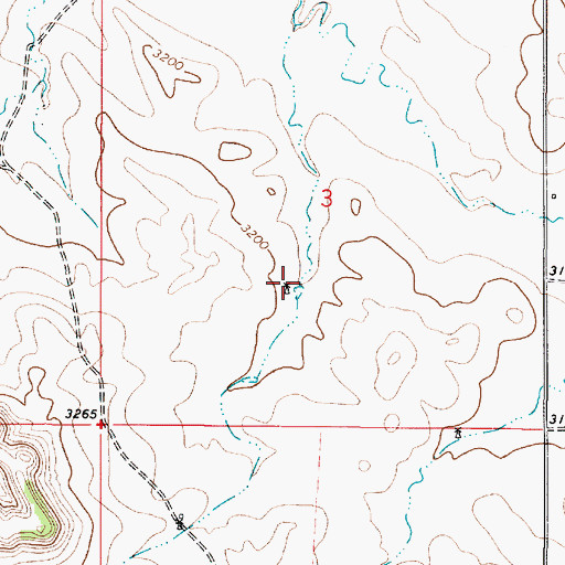 Topographic Map of 03S51E03CADB01 Well, MT
