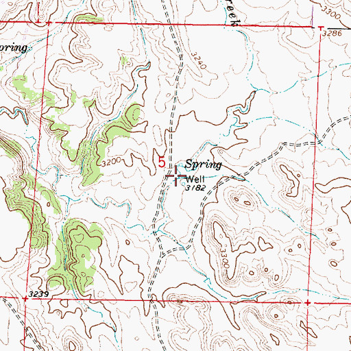 Topographic Map of 03S45E05DBBB01 Well, MT