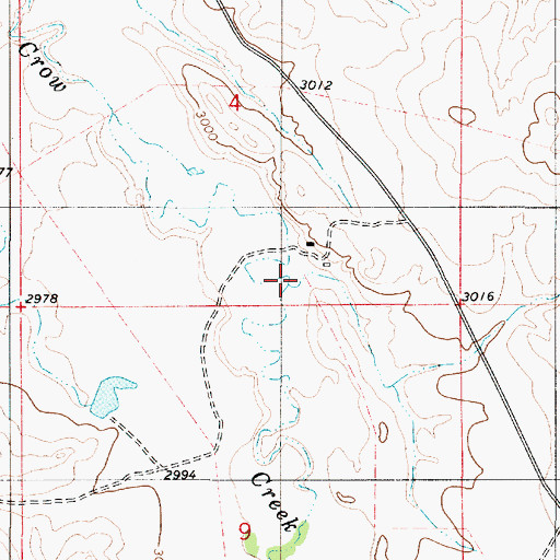 Topographic Map of 03S54E04DC__01 Well, MT